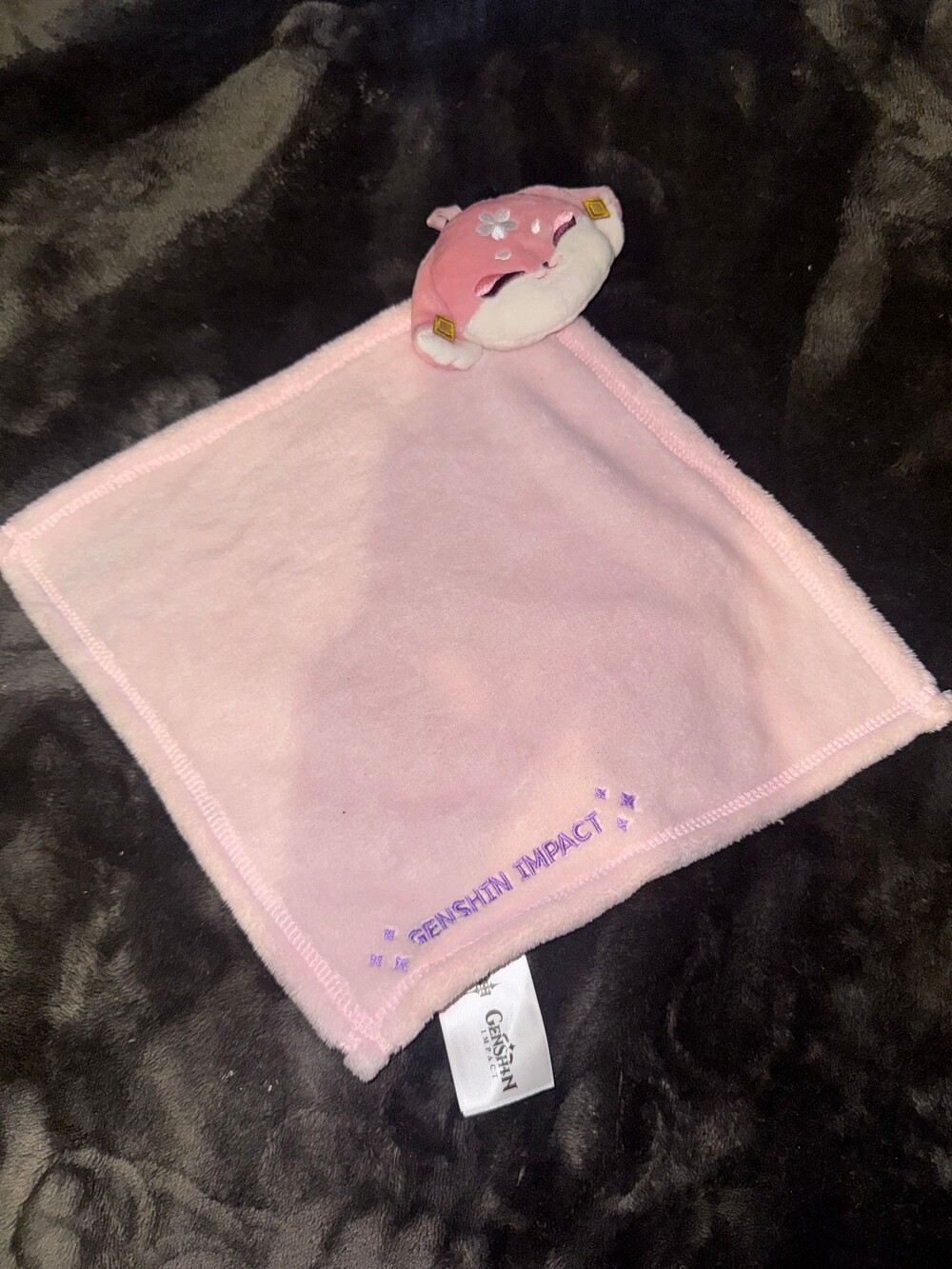 GENSHIN IMPACT Plush Hand Towel Pink Soft Plush Fox Charm